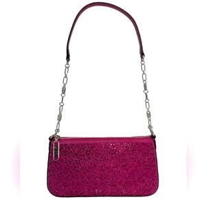 Michael Kors Empire Chain Pouchette Purse Deep Fuschia